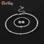 DuoTang Hot Selling  Rhinestone Crystal Choker Necklace Earrings and Bracelet Wedding Jewelry Sets Wedding Accessories T0035B1