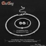 DuoTang Hot Selling  Rhinestone Crystal Choker Necklace Earrings and Bracelet Wedding Jewelry Sets Wedding Accessories T0035B1