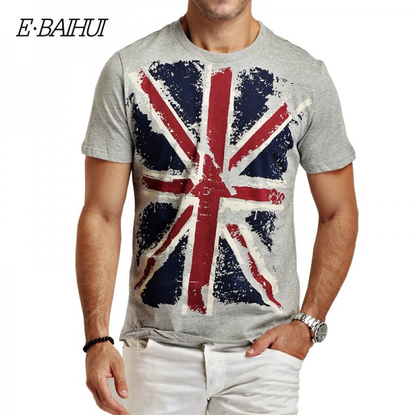 E-BAIHUI Brand new summer style Cotton men Clothing Male Slim Fit t shirt Man T-shirts Casual T-Shirts  Swag mens tops tees Y001