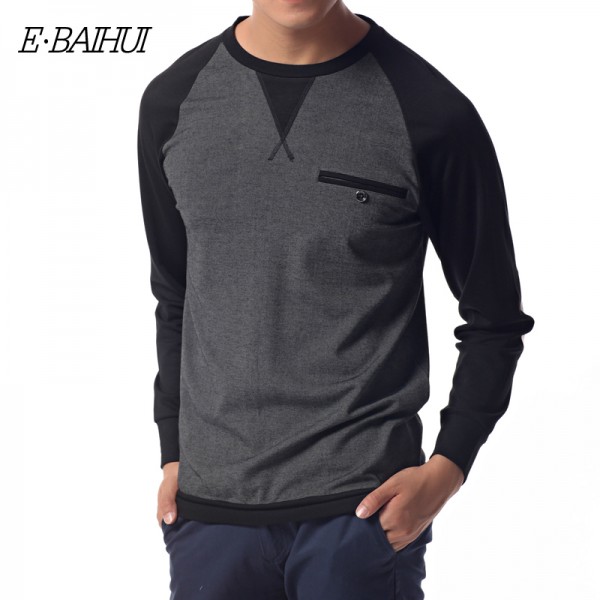 E-BAIHUI brand new 2017 autumn Winter fashion men hoodies casual cotton fleece male pullover mens crewneck sweatshirt  S029