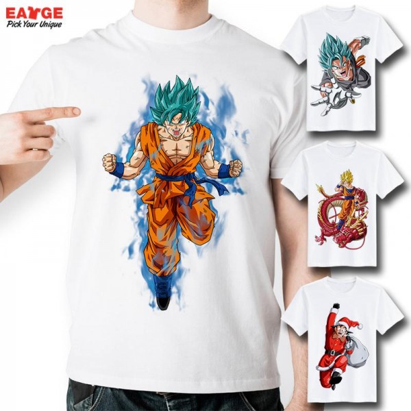 [EATGE] Anime Series Dragon Ball Z T Shirt Fashion Brand Short Sleeve Printed Tshirt Men Casual Funny Super Saiyan Goku T-shirt