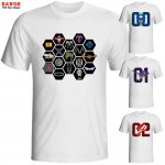 [EATGE] Exclusive Creative Neon Genesis Evangelion In Ray Red Eye T Shirt White EVA T-shirt Fashion Brand Printed Tshirt Men