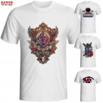 [EATGE] Exclusive Creative Neon Genesis Evangelion In Ray Red Eye T Shirt White EVA T-shirt Fashion Brand Printed Tshirt Men