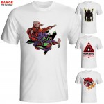 [EATGE] Exclusive Creative Neon Genesis Evangelion In Ray Red Eye T Shirt White EVA T-shirt Fashion Brand Printed Tshirt Men