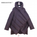 EMIR ROFFER 2017 Fashion Women's Down Jacket Parka Cloaks European Designer Asymmetric Length Hooded Anorak Winter Coat Female