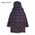 EMIR ROFFER 2017 Fashion Women's Down Jacket Parka Cloaks European Designer Asymmetric Length Hooded Anorak Winter Coat Female