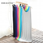 EMIR ROFFER 2018 Summer Sundresses Female Long Dress Women Boho Beach Casual O Neck Sleeveless Large Size Vestidos Robe Sexy