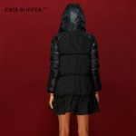 EMIR ROFFER Fashion Loose A Line Skirt Hooded Cloaks Coat  Female Winter Women's Down Jacket Parka Plus Size Camperas Outwear