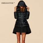 EMIR ROFFER Fashion Loose A Line Skirt Hooded Cloaks Coat  Female Winter Women's Down Jacket Parka Plus Size Camperas Outwear