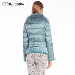 ERAL 2016 New Arrival Winter Coat Women's Slim Elegant Velour Patchwork Short Down Jacket with Mongolian Fur Collar ERAL2030C