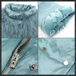 ERAL 2016 New Arrival Winter Coat Women's Slim Elegant Velour Patchwork Short Down Jacket with Mongolian Fur Collar ERAL2030C