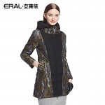 ERAL 2016 Winter Women's Camouflage Patchwork Slim Casual Hood Long Thermal Down Coat ERAL6060D