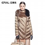 ERAL 2016 Winter Women's Slim Medium-long Raccoon Fur Down Jacket Coat Outerwear Plus Size ERAL6042D