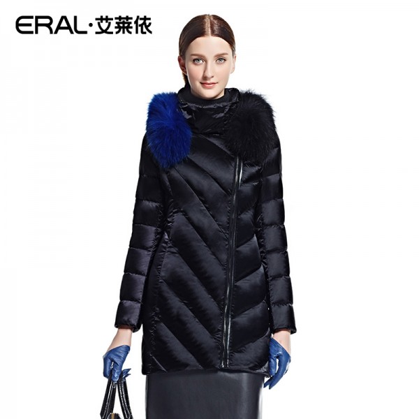 ERAL 2016 Winter Women's Slim Medium-long Raccoon Fur Down Jacket Coat Outerwear Plus Size ERAL6042D