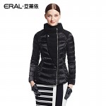 ERAL 2016 Winter Women's Slim Wool Patchwork Stand Collar Causal Short Down Coat Down Jacket ERAL2030D