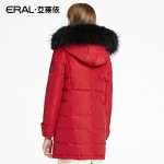 ERAL Women's Winter 2016 New Slim Raccoon Fur Luxury Hooded  Down Jacket Medium-longThickening Casual Down Coat ERAL16022-EDAB