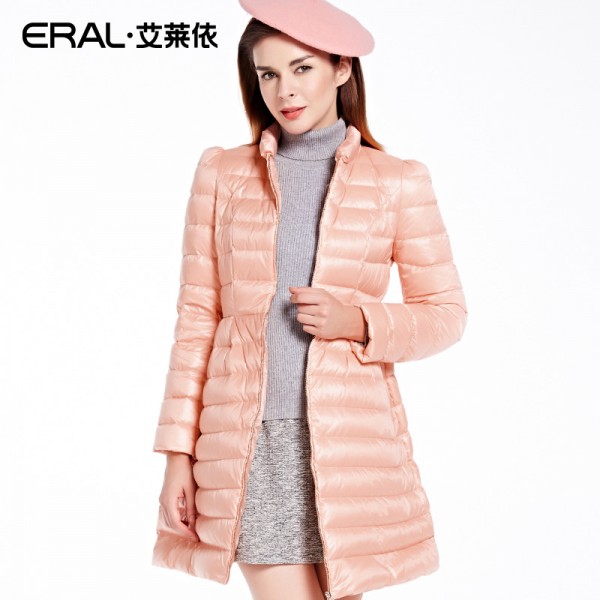 ERAL Women's Winter 2016 Thickening Down Coat Slim Medium-long Down Jacket ERAL16090-EDAA