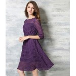 ElaCentelha Brand Women Dress Casual High Quality Solid O Neck A Line Knee Length With Sashes Dress New Women's Dresses