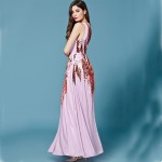 Elegant Dress 2016 Summer Women's High Quality New Fashion Daily Tree Branches Print Floor-Length Pink Sleeveless Long Dress