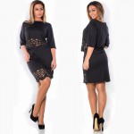 Elegant Sexy 2 piece set summer women dresses big size NEW 2017 plus size women clothing L-6xl dress casual o-neck bodycon Dress