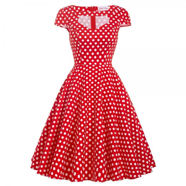 Elegant Summer Dresses Women 50s Vintage Dress Vestidos Casual Cotton Pinup Audrey Hepburn Style Rockabilly Party Swing Dresses