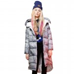 Elf SACK w winter women's loose vintage ink pattern with a hood down coat female long design 