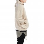 England Style High Street Beige Oversized Loose Fit Hoodie Urban Pullover With Hoody Hooded