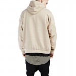 England Style High Street Beige Oversized Loose Fit Hoodie Urban Pullover With Hoody Hooded