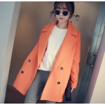 Europe And America 2015 New Autumn Winter Womens  Woolen Coat Long  Manteau Femme Slim Trench Wool Coat