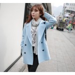 Europe And America 2015 New Autumn Winter Womens  Woolen Coat Long  Manteau Femme Slim Trench Wool Coat