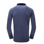 Europe Size New Brand Men's Solid Long Sleeve Polo Shirt Autumn Full Sleeve Warm Shirt Casual Topes Jeans Blue Plus Size 051