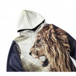 Europe and America hip hop style 3D both side king lion printed hoodies sweatshirts men 's Harajuku hoody Drawstring hoodies