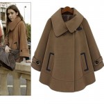 European cloth coats fund of 2016 autumn/winters brief paragraph show thin horn sleeve cloak woolen cloth coat loose women