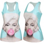 F51 Vest Tank Summer New 2016 T-Shirt 3D Vest Tops Camisole Sexy Top Women MARILYN MONROE Tops Print Tees