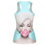 F51 Vest Tank Summer New 2016 T-Shirt 3D Vest Tops Camisole Sexy Top Women MARILYN MONROE Tops Print Tees