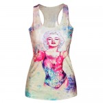 F51 Vest Tank Summer New 2016 T-Shirt 3D Vest Tops Camisole Sexy Top Women MARILYN MONROE Tops Print Tees