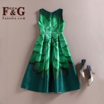 FANSGE vestidos de fiesta 2016 Summer Sundress Tunic Vintage Elegant Floral Print Slim Vest Dresses Women Plus Size Clothing