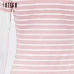 FATIKA Women Casual Summer Dress Short Sleeve O-Neck Bodycon Dress Striped Side Split T Shirt Women's Slim Fit Dresses