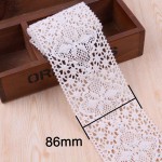 FENGRISE Apparel Sewing Fabric 5 Yards DIY Ivory Cream Black Trim Cotton Crocheted Lace Fabric Ribbon Handmade Accessories Craft