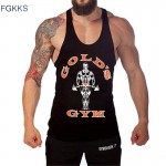 FGKKS GYMS Tank Top Men Bodybuilding 2017 Fashion Brand Men Crossfit Vests Cotton Singlets Muscle Printed Tanks Top Punisher