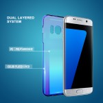 FLOVEME Cool Blue Ray Plastic Case For Smausng Galaxy S7 / S7 Edge / S8 / S8 Plus / S6 / S6 Edge Gradient Color Plated Cover