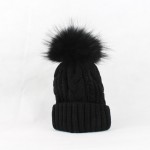 FURANDOWN 2017 New Womens Warm Fleece Inside Beanie Hats Winter Mink Raccoon Fur Pompom Hat Female Cap