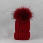 FURANDOWN 2017 New Womens Warm Fleece Inside Beanie Hats Winter Mink Raccoon Fur Pompom Hat Female Cap