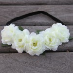 Fabric Lotus Flower Headbands for Woman Girls Hair Accessories Bridal Wedding Flower Crown Headband Forehead Hair Band