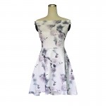 Fantaist Women Summer Off The Shoulder Elegant Cocktail Party White Floral Print Casual Midi A Line Swing Skater High Low Dress