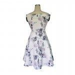 Fantaist Women Summer Off The Shoulder Elegant Cocktail Party White Floral Print Casual Midi A Line Swing Skater High Low Dress