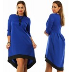 Fashion 2016 plus size women clothing 6xl winter dress O-neck solid Dress casual women loose dress big sizes vestido de festa