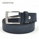 Fashion Accessories Trends Jeans Belt Men Cowskin  Blue Dress With Belt Accessories For Men Trouser Waistband Silver Metal Belt