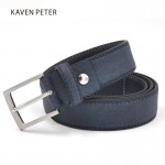 Fashion Accessories Trends Jeans Belt Men Cowskin  Blue Dress With Belt Accessories For Men Trouser Waistband Silver Metal Belt