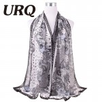 Fashion Brand Designer Scarf Artist Style Dog Print Woman Long Chiffon Silk Shawl Animal Scarves Foulard P5A16565